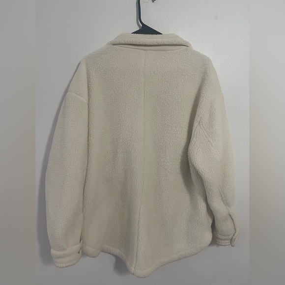 Cream Fuzzy Shacket - Picture 2 of 2